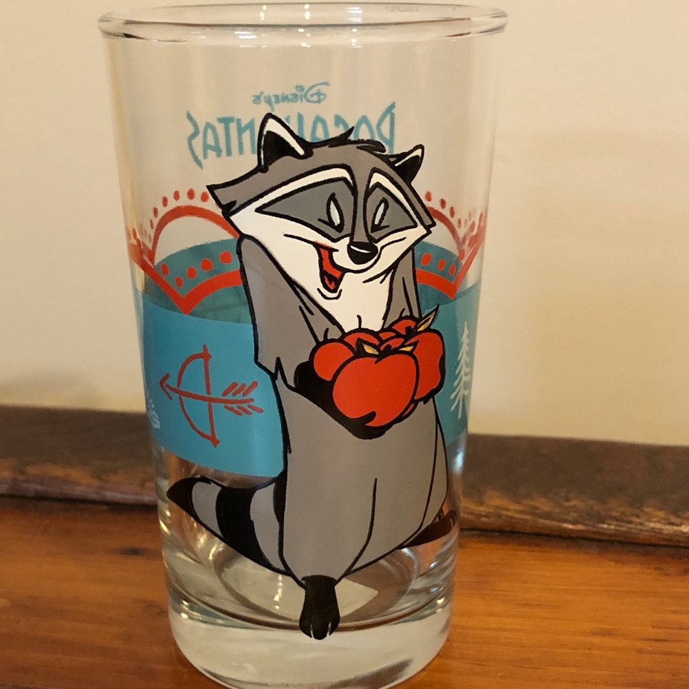 Meeko Pocahontas Drinking Juice Glass Anchor Hocking Disney